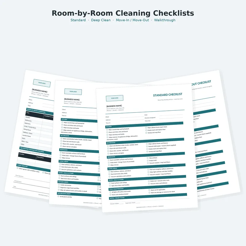 House Cleaning Business Kit: checklists and job forms